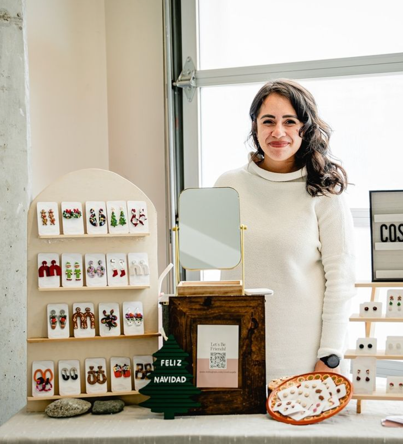 Owner, Lesly, at her booth at a Portland market