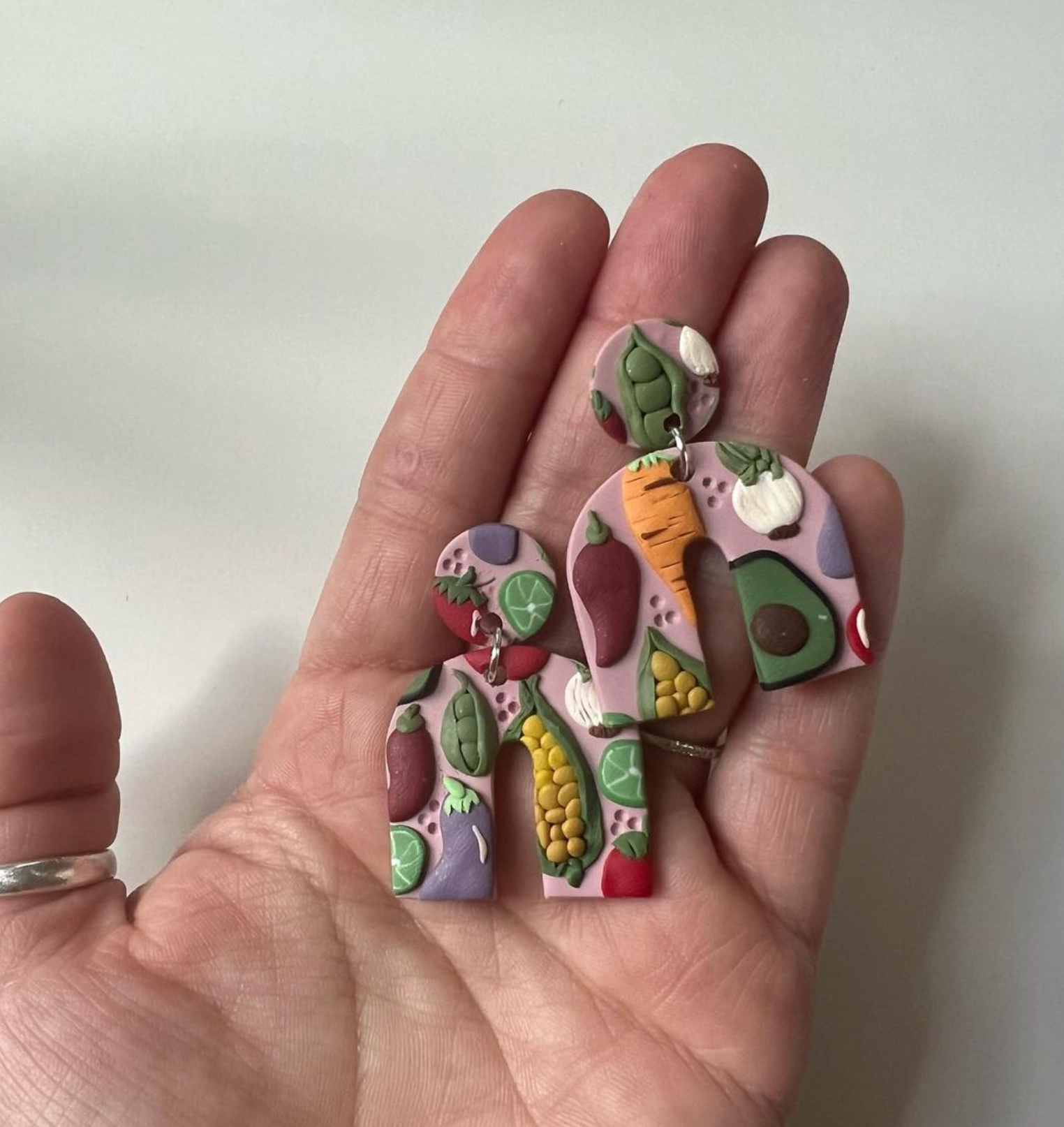 Vegetable polymer clay earrings