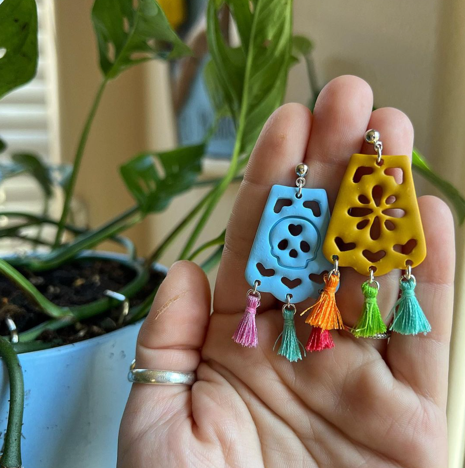 Colorful polymer clay earrings